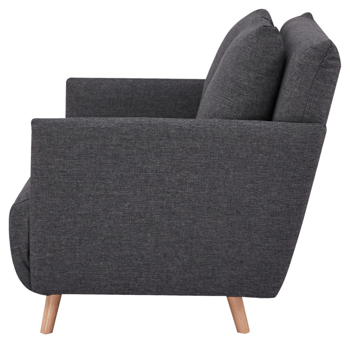 SCHLAFSOFA in Mikrofaser Dunkelgrau  - Dunkelgrau/Naturfarben, MODERN, Holz/Textil (109/83/91cm) - MID.YOU