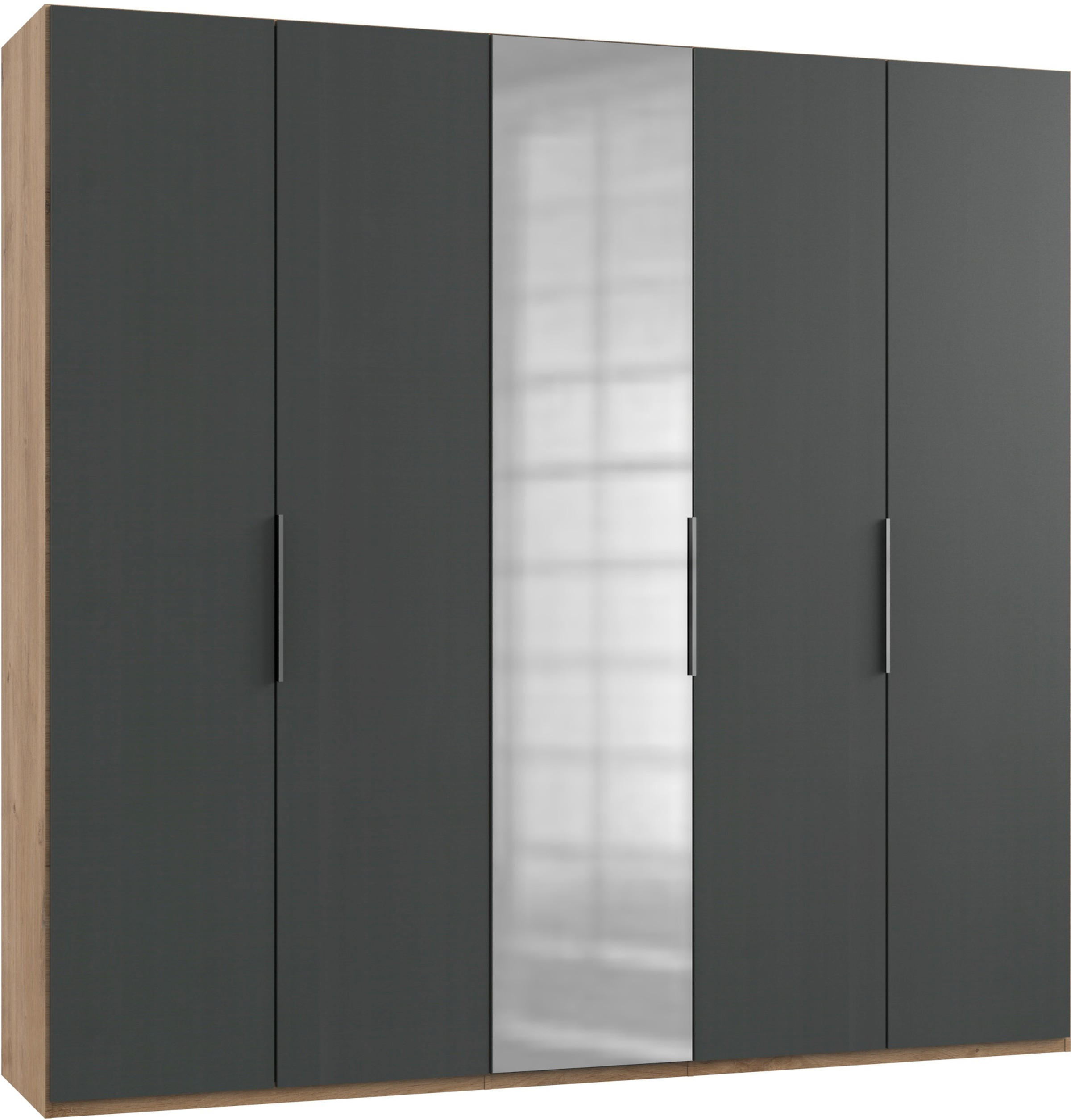 Dulap Cu Uși Rotative, 250/236/58 cm, grafit, culoare lemn stejar