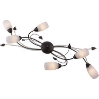 DECKENLEUCHTE 55/10,6/22 cm   - Rostfarben/Weiß, KONVENTIONELL, Glas/Metall (55/10,6/22cm)