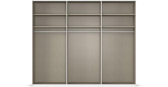 SCHWEBETÜRENSCHRANK 270/223/68 cm 3-türig Eichefarben, Chromfarben, Hellgrau  - Chromfarben/Eichefarben, Design, Glas/Holz (270/223/68cm) - Novel