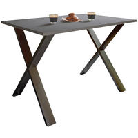 ESSTISCH rechteckig Anthrazit, Schwarz  - Anthrazit/Schwarz, Basics, Holzwerkstoff/Metall (80/50cm) - MID.YOU