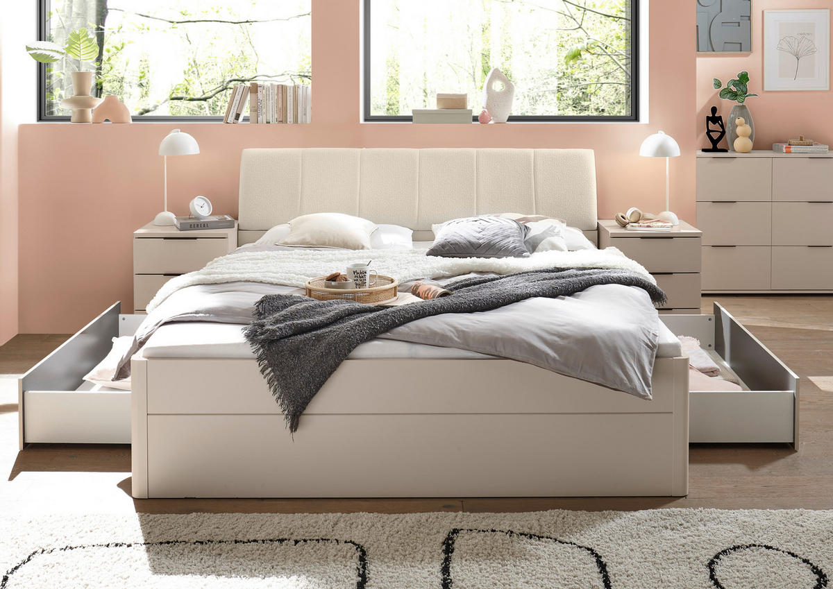 BETT 180/200 cm,  in Beige, Kaschmir, Bettschubladen,  - Kaschmir/Beige, KONVENTIONELL (180/200cm) - Boxxx
