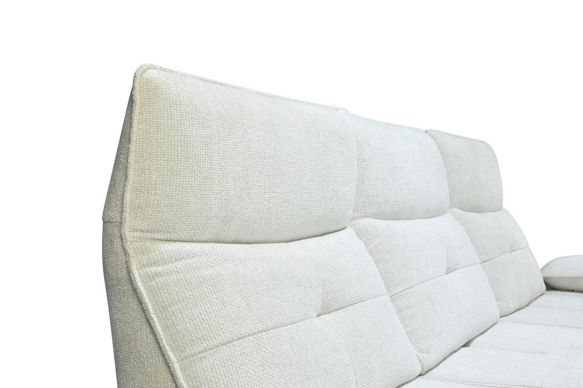 ECKSOFA Creme Chenille  - Creme/Schwarz, Design, Kunststoff/Textil (314/162cm) - Livetastic