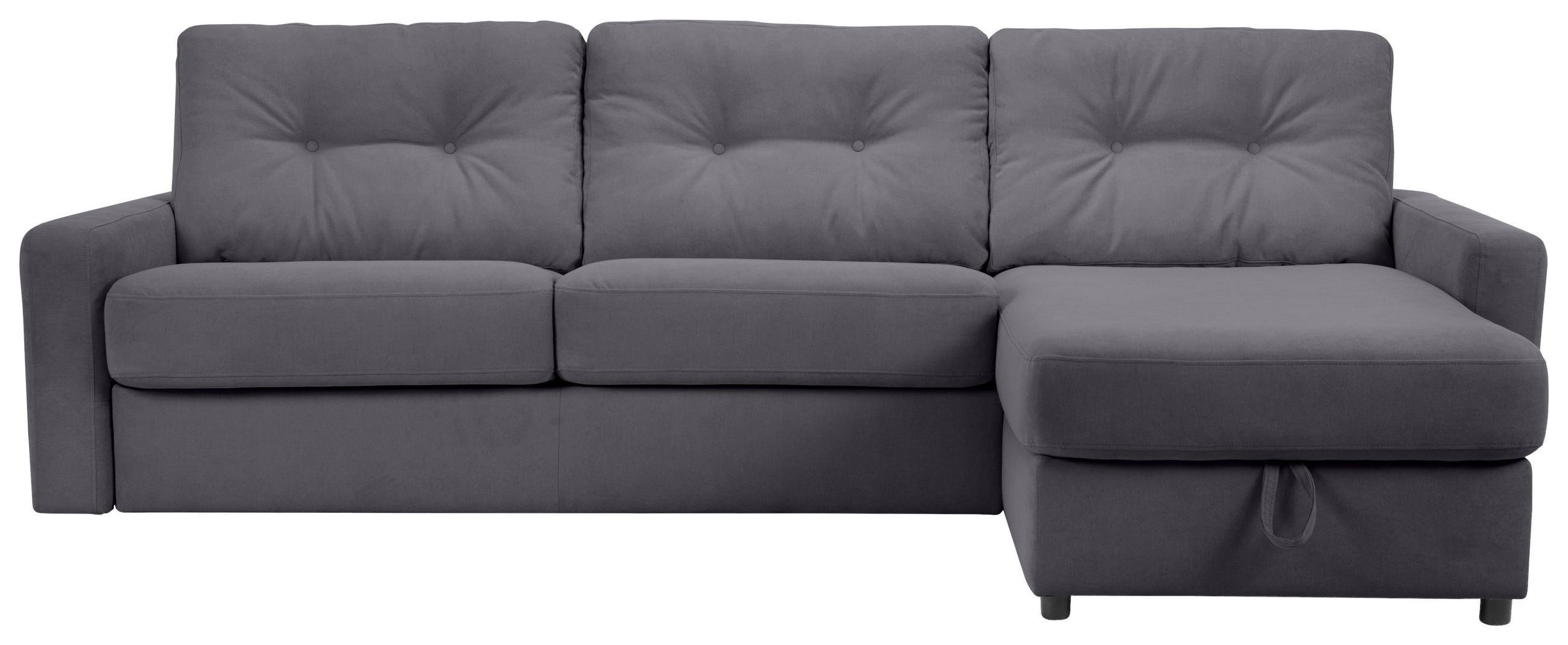 ECKSOFA Dunkelgrau Webstoff  - Dunkelgrau/Schwarz, KONVENTIONELL, Kunststoff/Textil (270/160cm) - Carryhome