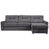 ECKSOFA Dunkelgrau Webstoff  - Dunkelgrau/Schwarz, KONVENTIONELL, Kunststoff/Textil (270/160cm) - Carryhome