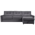 ECKSOFA Dunkelgrau Webstoff  - Dunkelgrau/Schwarz, KONVENTIONELL, Kunststoff/Textil (270/160cm) - Carryhome