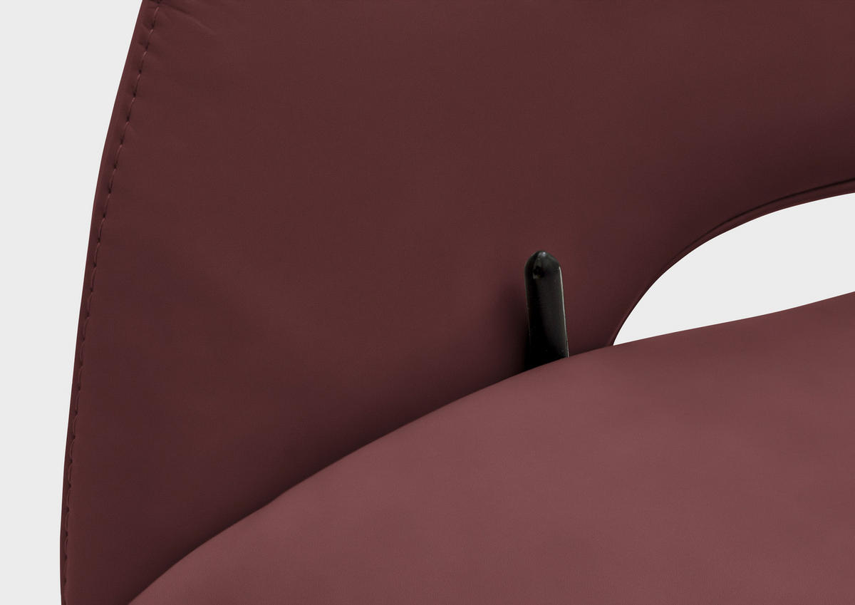 RELAXSESSEL in Leder Beere  - Beere/Schwarz, Design, Leder/Metall (83/116/87cm) - Valdera