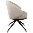 ARMLEHNSTUHL  Typenauswahl, Sitzfläche 360° drehbar, automatische Rückholfunktion Chenille, Flanell  - Taupe/Schwarz, Design, Textil/Metall (67/83/63cm) - Novel