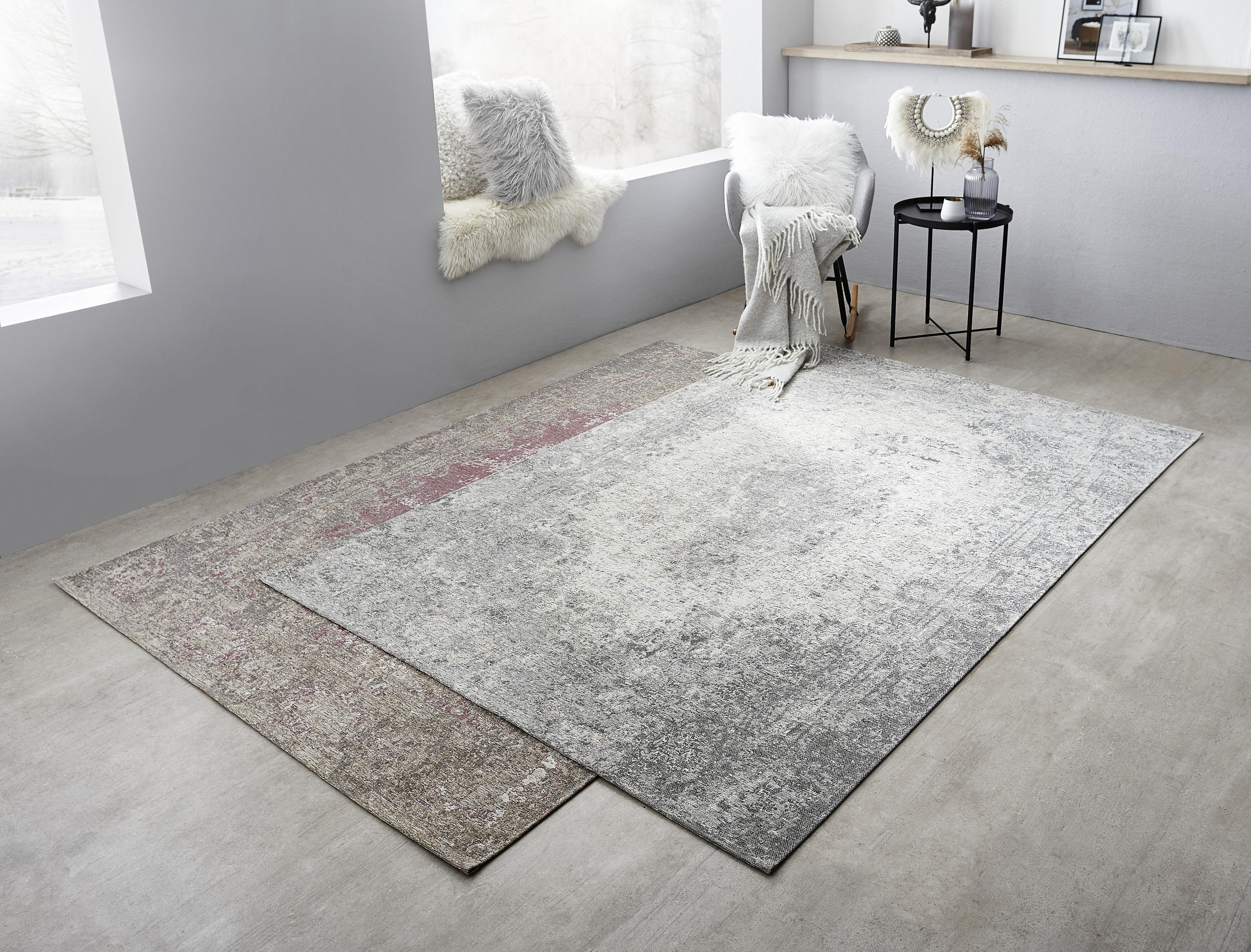 VINTAGE-TEPPICH 200/290 cm Silberfarben  - Silberfarben, Design, Textil (200/290cm) - Novel