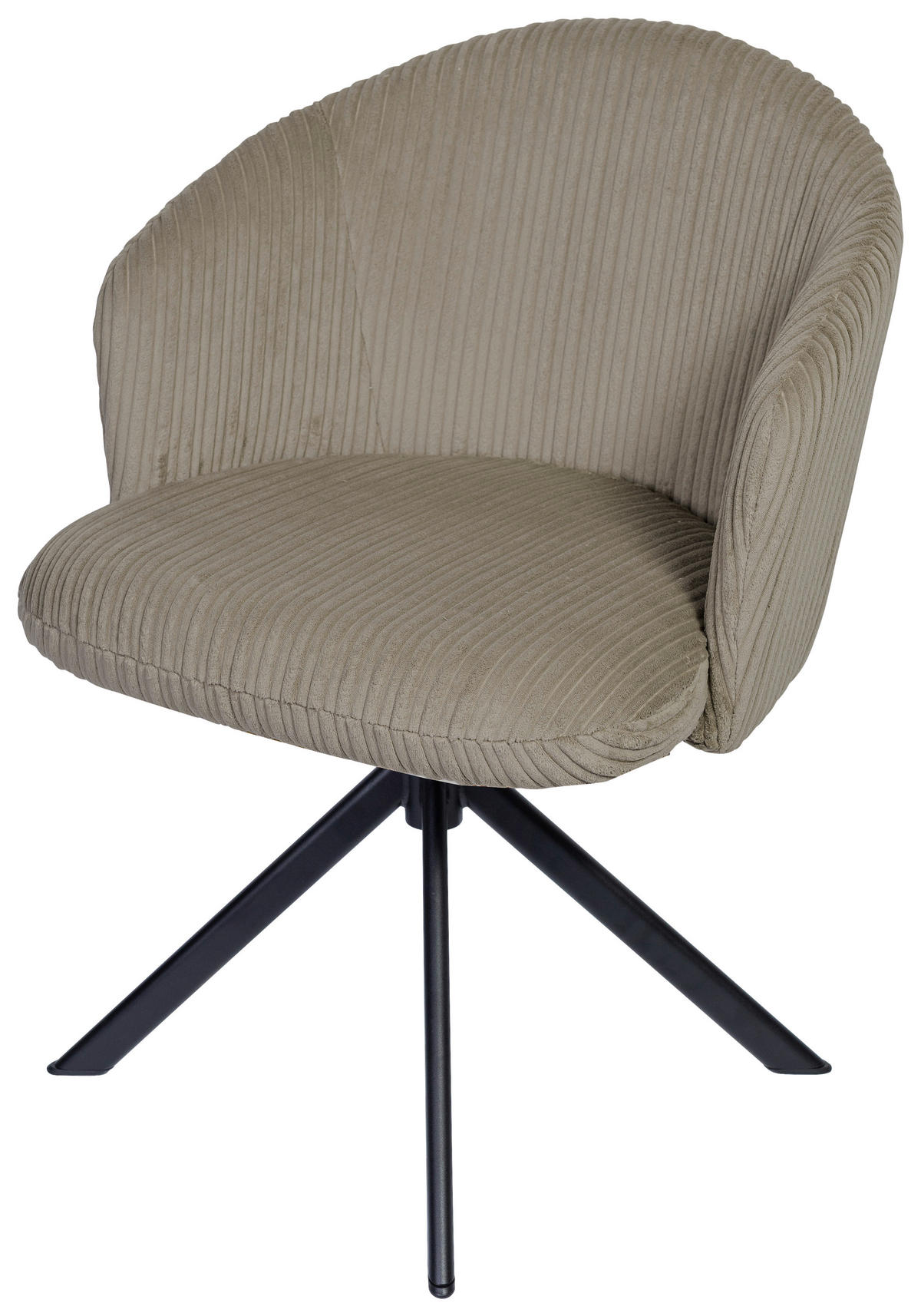 ARMLEHNSTUHL  in Schmiedeeisen Feincord  - Schwarz/Braun, KONVENTIONELL, Textil/Metall (61/82/59cm) - Stylife