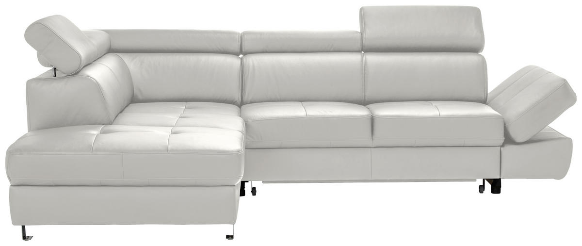 ROHOVÁ SEDACIA SÚPRAVA, textil, koža, svetlosivá - čierna/svetlosivá, Design, kov/koža (212/265cm) - Celina Home