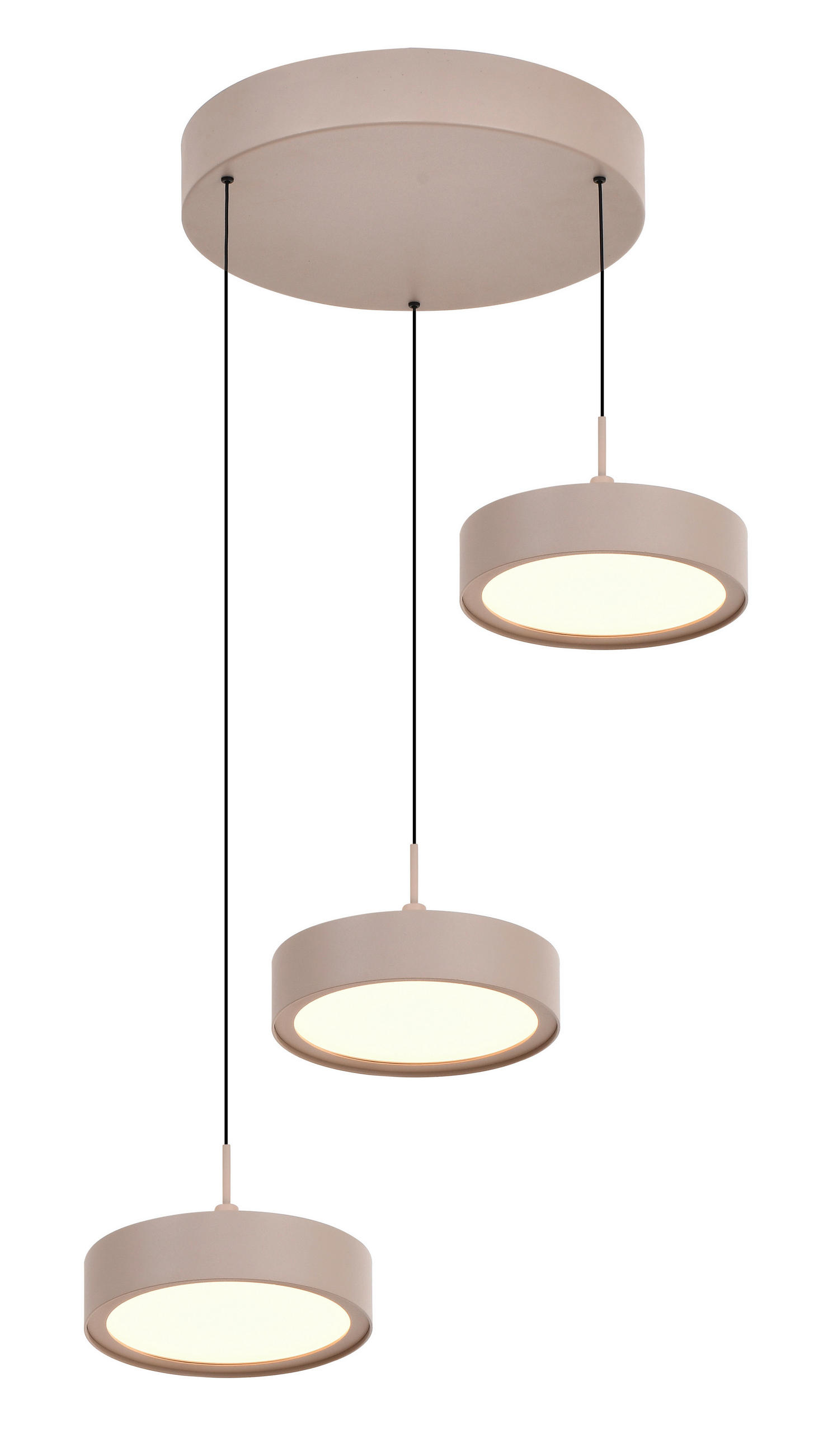LED-HÄNGELEUCHTE Valensole 42,5/150/42,5 cm  - Sandfarben, Design, Metall (42,5/150/42,5cm)
