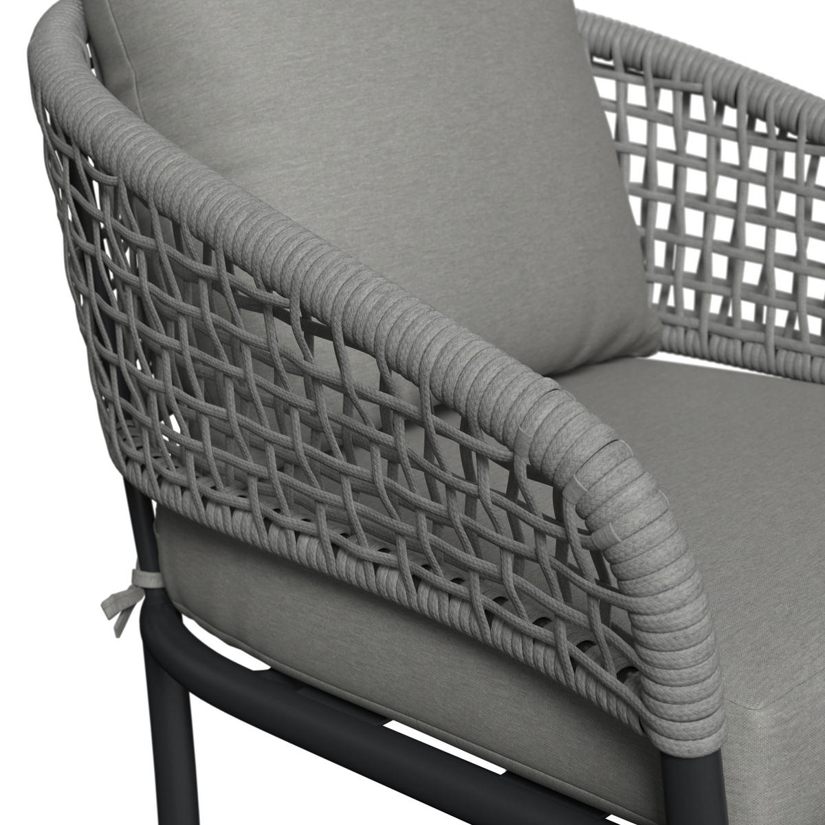 GARTENSTUHL Metall, Kunststoff, Textil Grau  - Anthrazit/Grau, MODERN, Kunststoff/Textil (60/76/62cm) - Ambia Garden