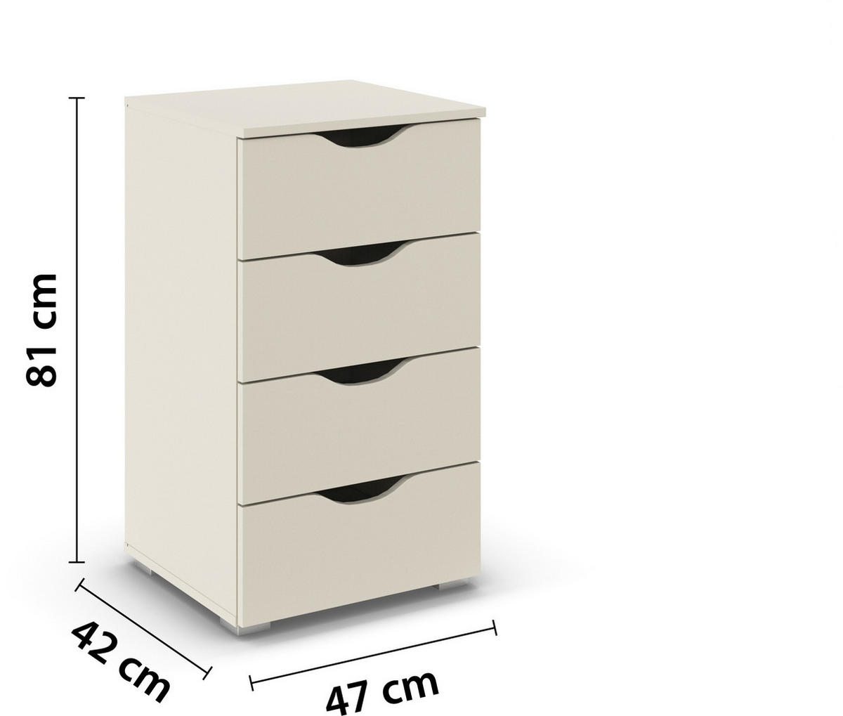 KOMMODE 47/81/42 cm  in Champagner  - Champagner/Silberfarben, Basics, Holzwerkstoff (47/81/42cm) - Boxxx