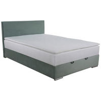 Boxspring, 140/200 cm, verde mentă - culoare crom/verde mentă, Modern, textil (140/200cm) - Carryhome