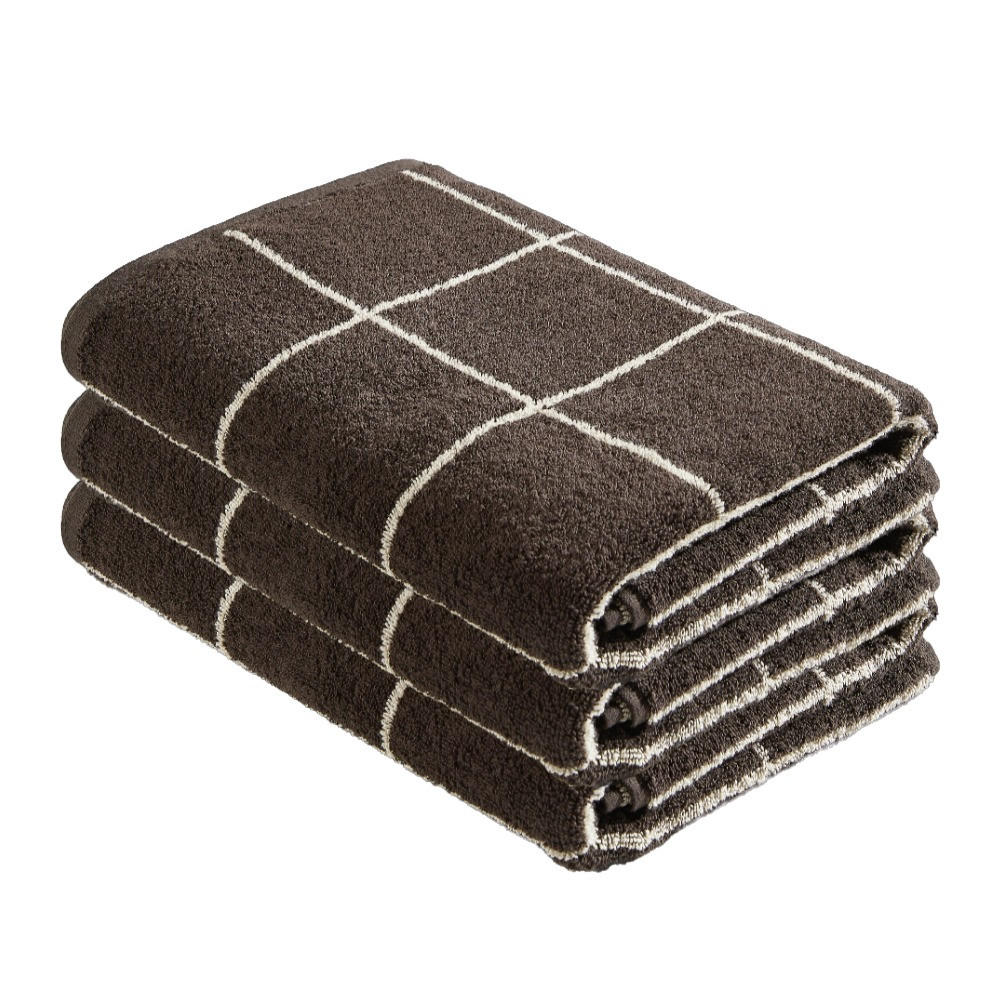 FROTTIERSET CHAMP Taupe, Dunkelbraun 3-teilig  - Taupe/Dunkelbraun, Natur, Textil (30/50cm) - Bio:Vio