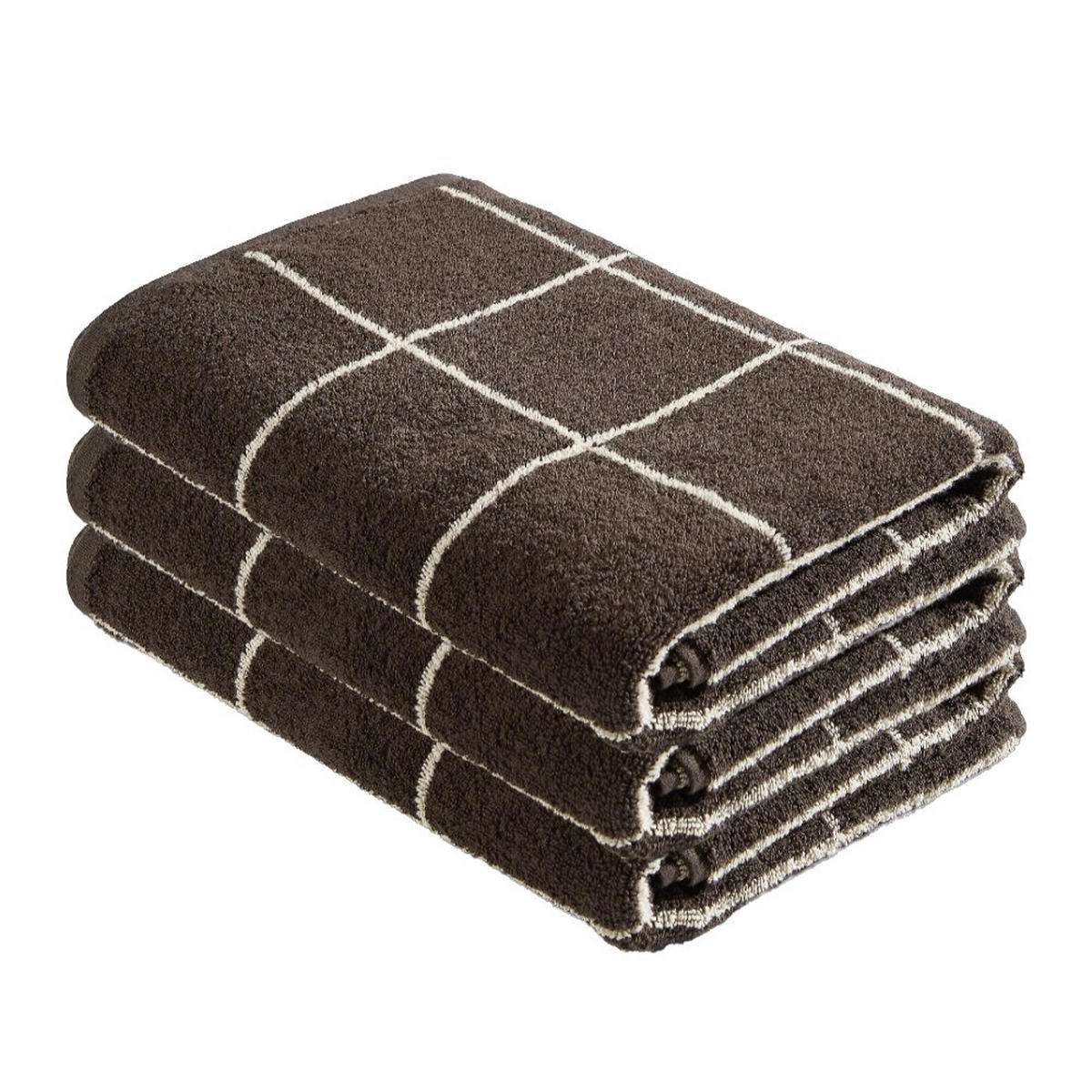 FROTTIERSET CHAMP Taupe, Dunkelbraun 3-teilig  - Taupe/Dunkelbraun, Natur, Textil (30/50cm) - Bio:Vio