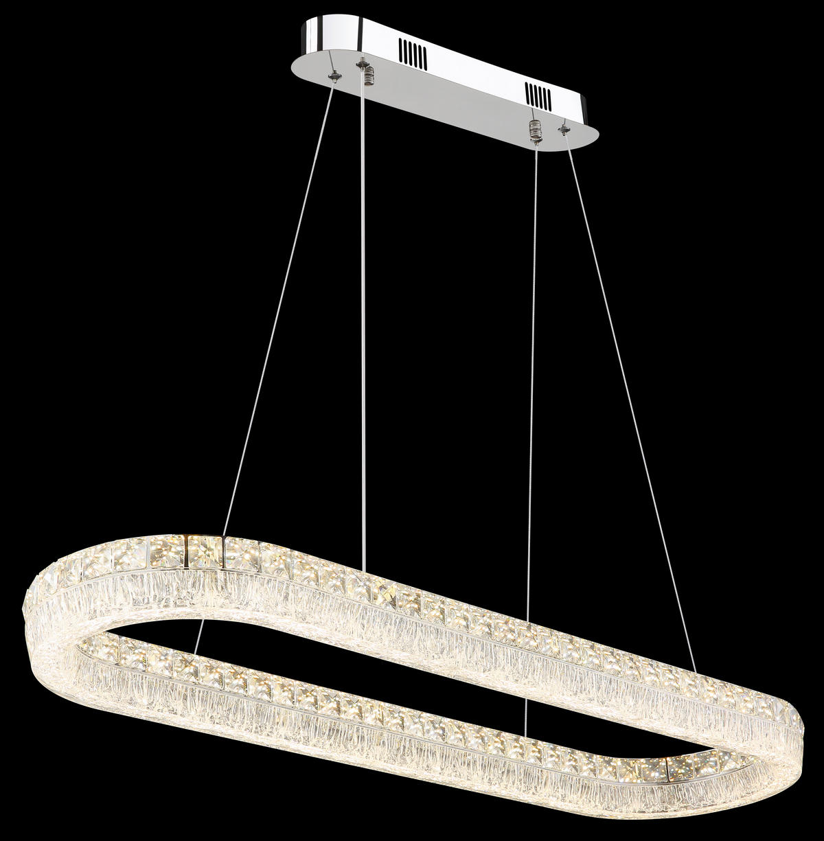 LED-HÄNGELEUCHTE 120/31,5/100,1 cm  - Klar/Chromfarben, KONVENTIONELL, Glas/Kunststoff (120/31,5/100,1cm) - Globo