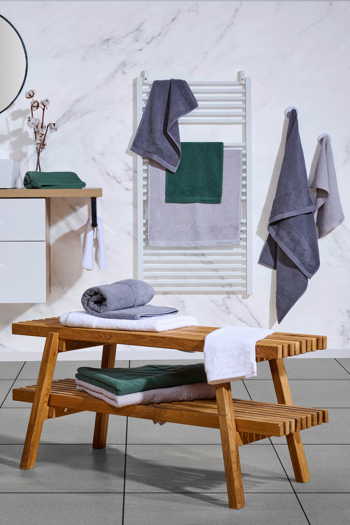 UTERÁK PRE HOSTÍ, 30/50 cm, biela - biela, Natur, textil (30/50cm) - Bio:Vio