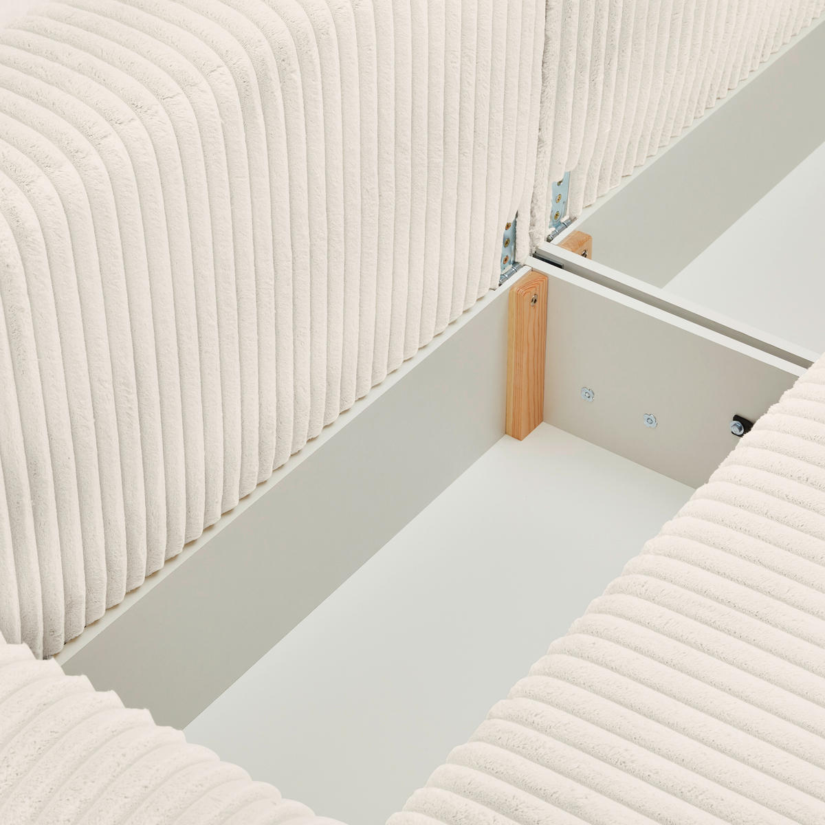 SCHLAFSOFA in Cord, Plüsch Weiss  - Weiss/Schwarz, Modern, Kunststoff/Textil (240/90/120cm) - Carryhome