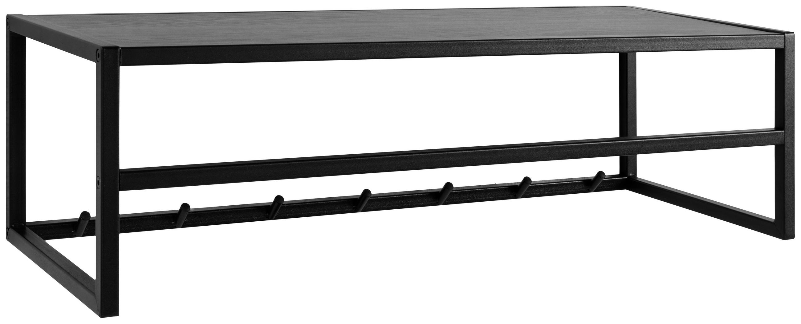 STENSKI OBEŠALNIK - črna, Trend, kovina/leseni material (77/22/28cm) - MID.YOU