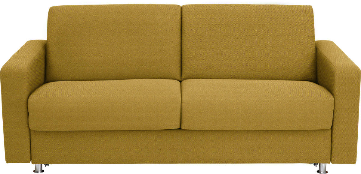 SCHLAFSOFA Flachgewebe Gelb  - Chromfarben/Gelb, Design, Textil/Metall (195/84/100cm) - Bali
