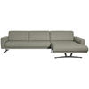 ECKSOFA in Echtleder Hellgrau  - Anthrazit/Hellgrau, Konventionell, Leder/Metall (324/179cm) - Johann Jakob
