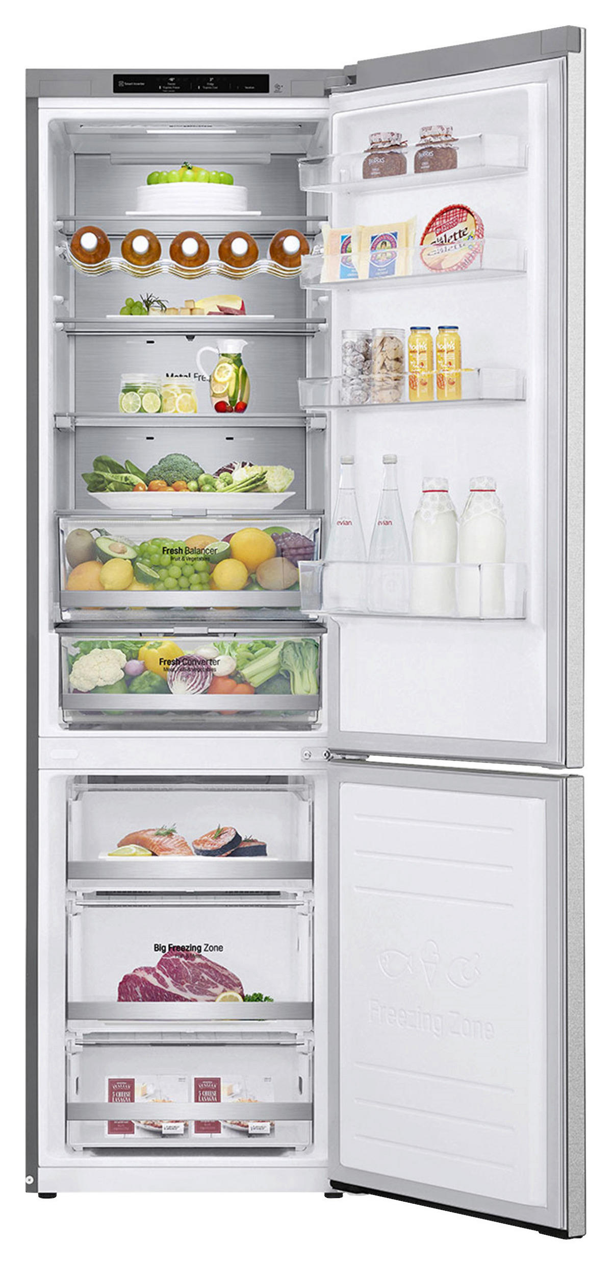 KÜHL-GEFRIER-KOMBINATION 60/203/68 cm GBB92MBB3P  - Silberfarben, Trend, Glas/Kunststoff (60/203/68cm) - LG