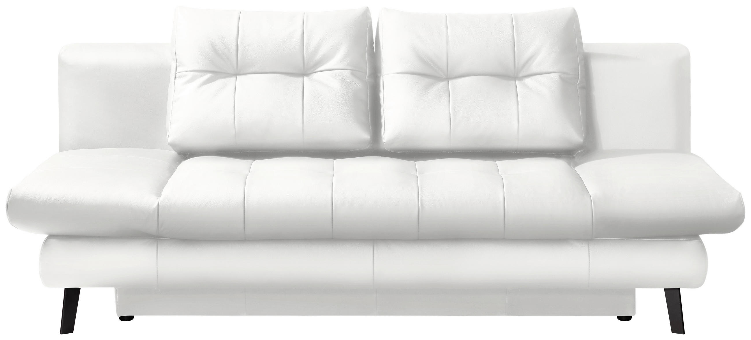 SCHLAFSOFA in Echtleder Weiss  - Weiss/Schwarz, Design, Leder/Metall (209/94/94cm) - Novel