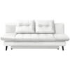 SCHLAFSOFA in Echtleder Weiss  - Weiss/Schwarz, Design, Leder/Metall (209/94/94cm) - Novel