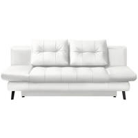 SCHLAFSOFA in Echtleder Weiss  - Weiss/Schwarz, Design, Leder/Metall (209/94/94cm) - Novel