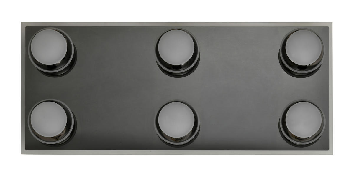 LED-DECKENLEUCHTE Biarritz 74/32/12,5 cm  - Schwarzchrom, Design, Kunststoff/Metall (74/32/12,5cm)