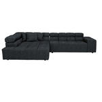 ECKSOFA  in Flachgewebe Graphitfarben  213/317 cm  - Schwarz/Graphitfarben, Design, Kunststoff/Textil (213/317cm) - Hom`in