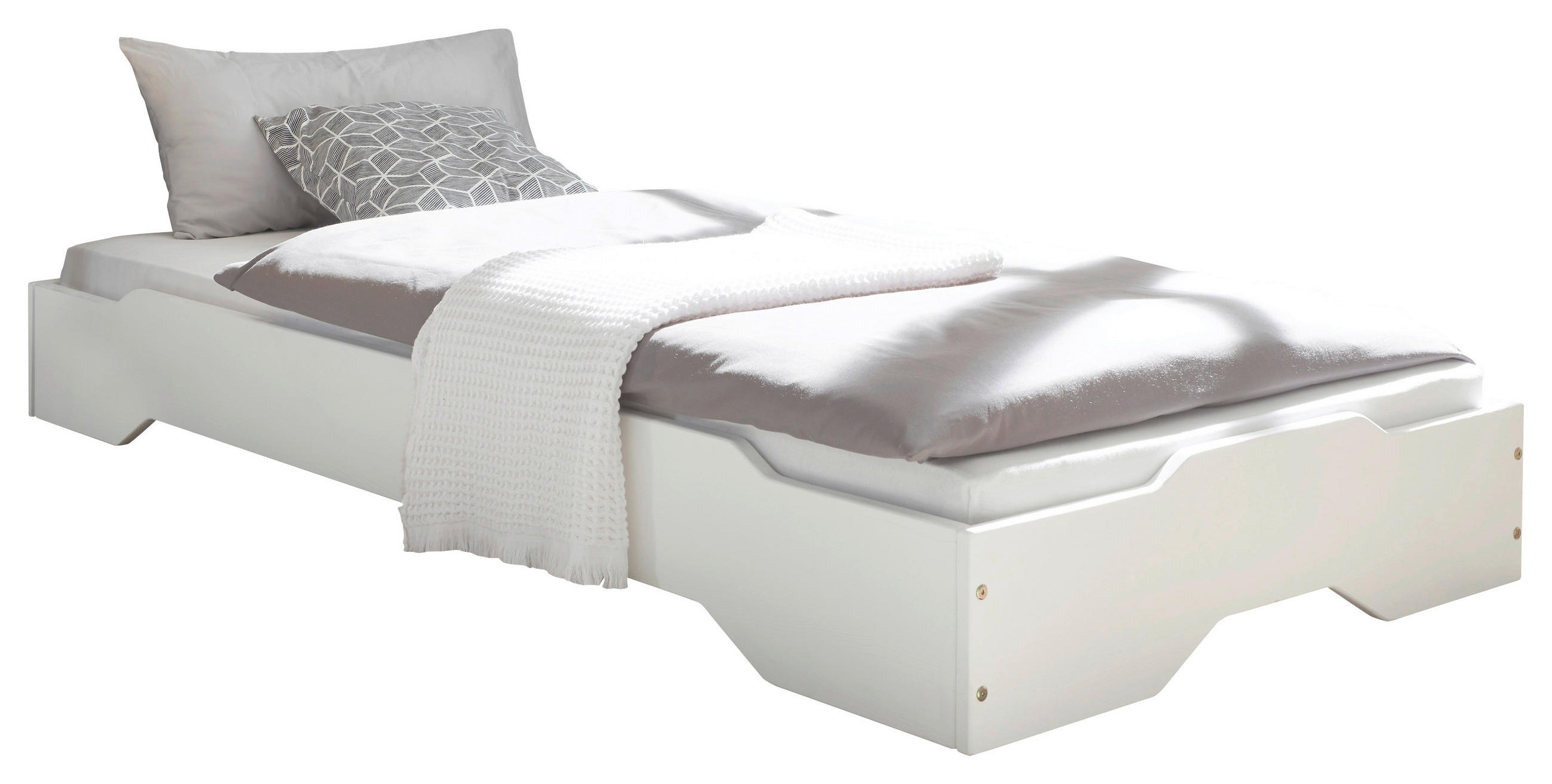 POSTELJA 90 cm   x 200 cm  , les bela  - bela, Konvencionalno, les (90/200cm) - Carryhome