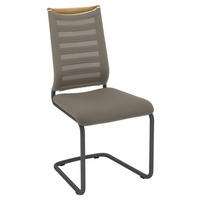 SCHWINGSTUHL  in Flachgewebe, Netz  - Eichefarben/Graubraun, Design, Holz/Textil (47/99/59cm) - Venjakob