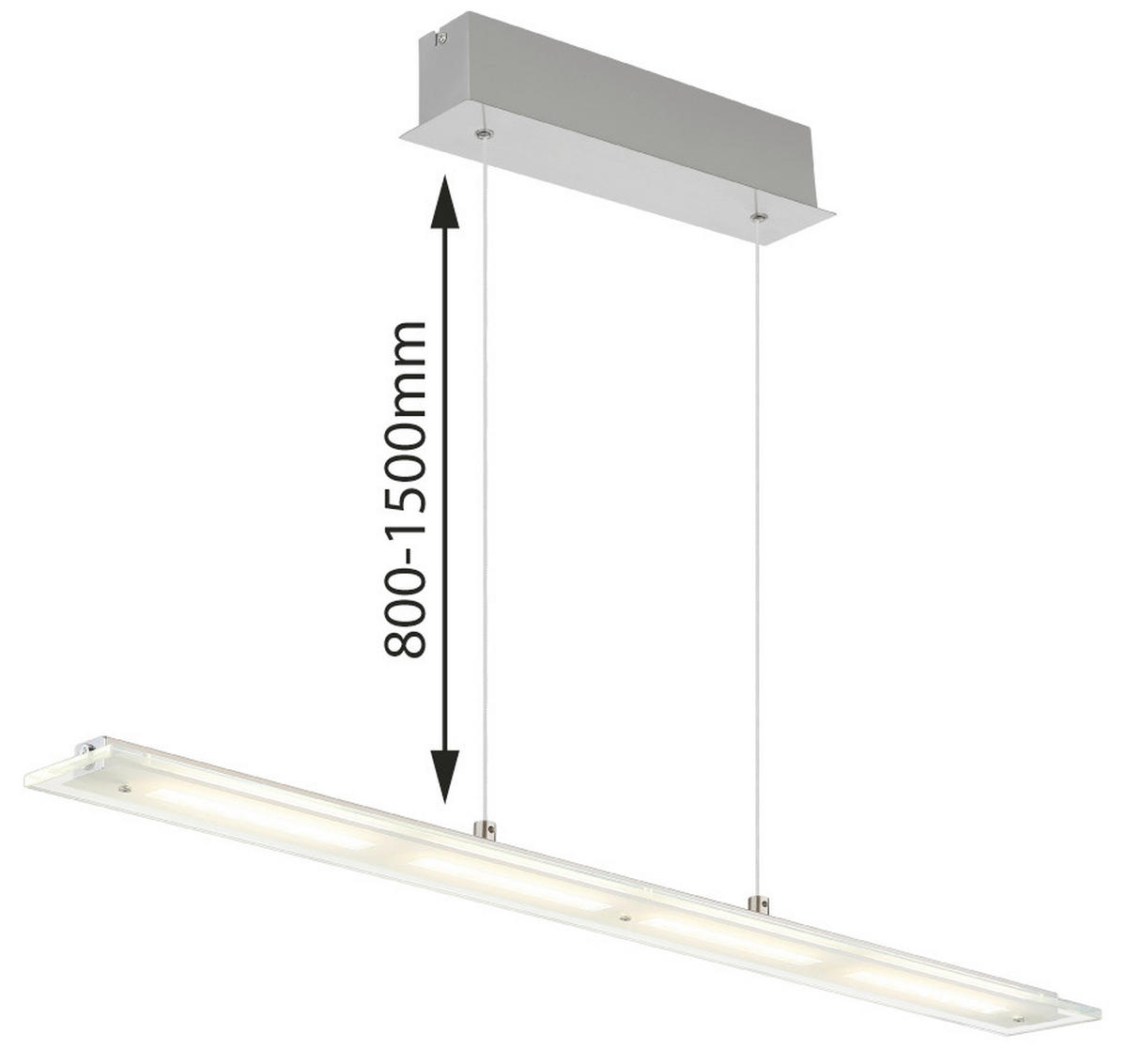 ZÁVĚSNÉ LED SVÍTIDLO, 88/9/80-150 cm - průhledné/čiré, Design, kov/plast (88/9/80-150cm)