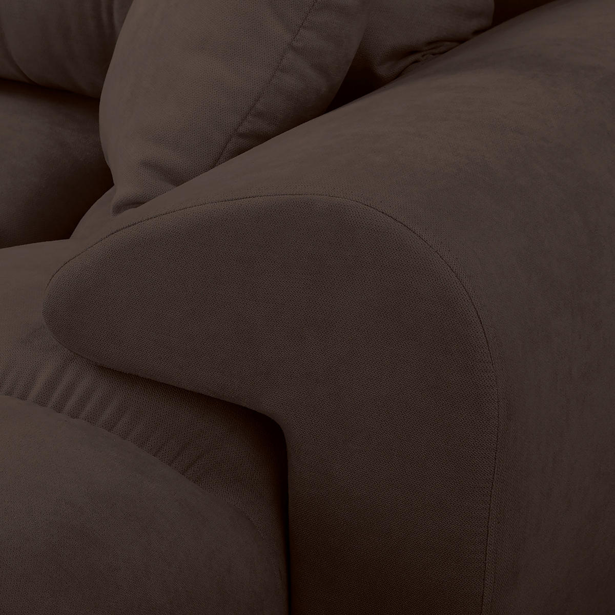 ECKSOFA in Mikrofaser Braun  - Silberfarben/Braun, Design, Textil/Metall (256/175cm) - Livetastic