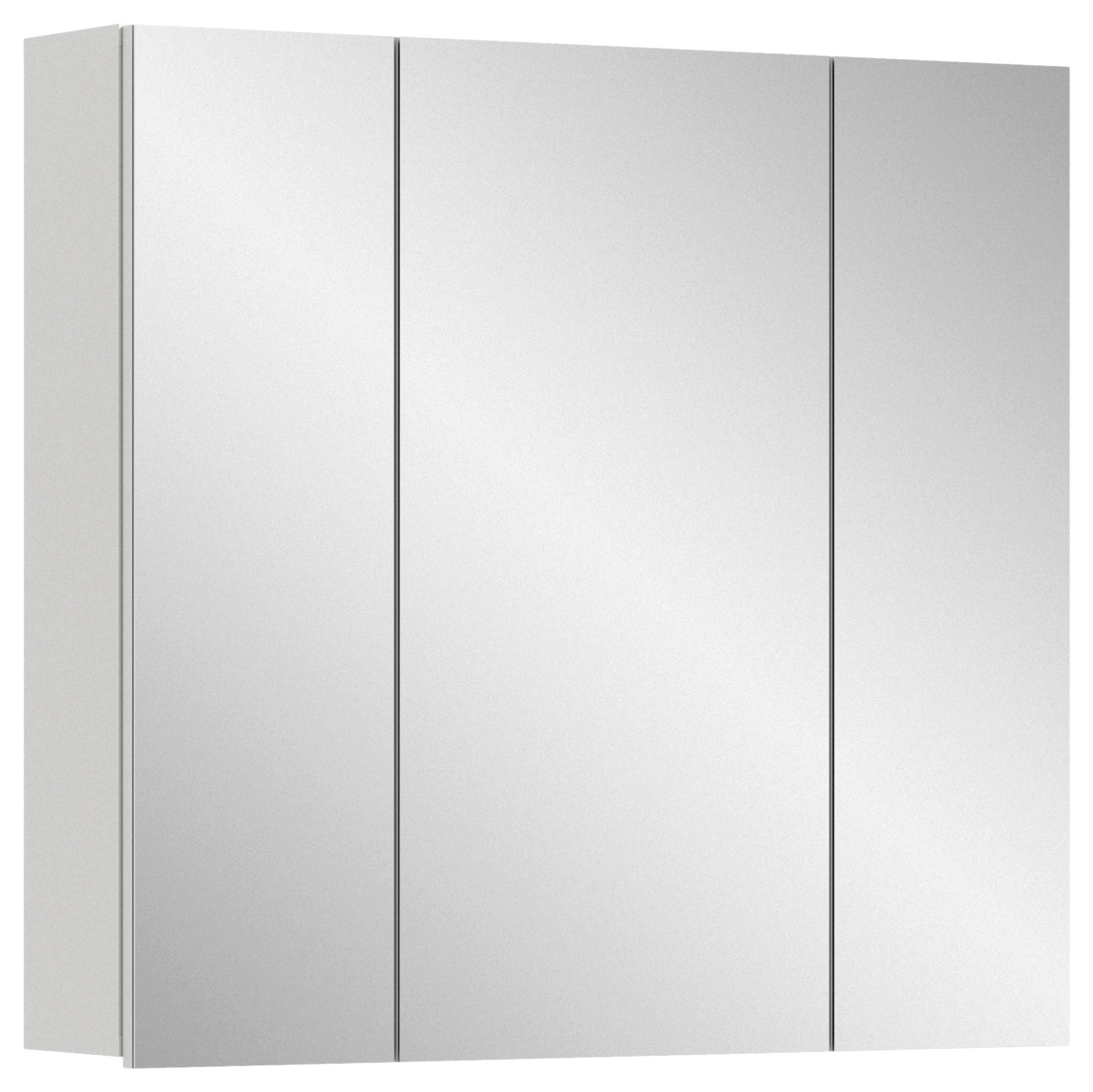 OMARA Z OGLEDALOM 82/77/18 cm  - bela/visoki sijaj, Moderno, leseni material (82/77/18cm) - MID.YOU