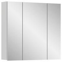 OMARA Z OGLEDALOM 82/77/18 cm  - bela/visoki sijaj, Moderno, leseni material (82/77/18cm) - MID.YOU