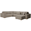 WOHNLANDSCHAFT in Cord Taupe  - Taupe/Buchefarben, Konventionell, Holz/Kunststoff (283/371/208cm) - Livetastic
