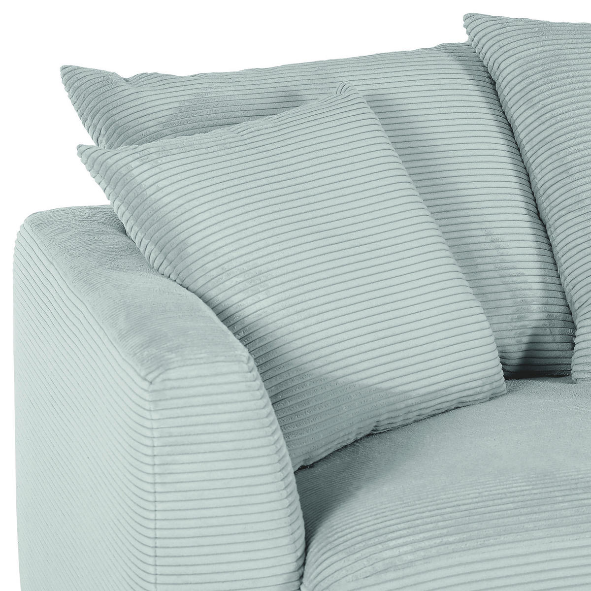 ECKSOFA Hellblau Cord Zierkissen, Rückenkissen, Rücken echt  - Schwarz/Hellblau, Design, Kunststoff/Textil (235/175cm) - home24