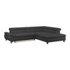 ECKSOFA Schwarz Chenille  - Chromfarben/Schwarz, KONVENTIONELL, Textil/Metall (312/234cm) - Livetastic