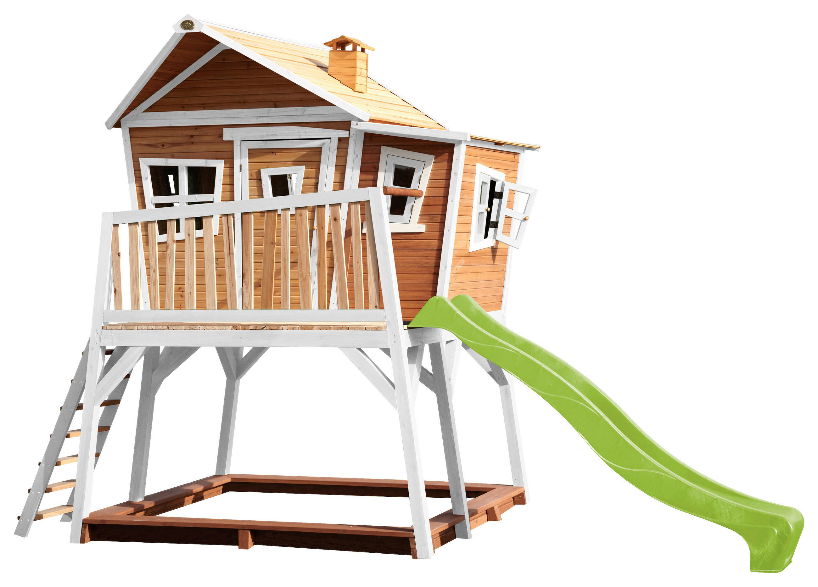 SPIELTURM  - Braun/Weiß, KONVENTIONELL, Holz (432/288/193cm) - Ambia Garden