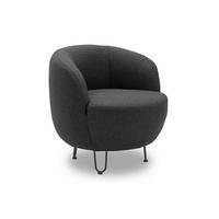 SESSEL in Webstoff Grau  - Schwarz/Grau, Design, Textil/Metall (72/74/76cm) - MID.YOU