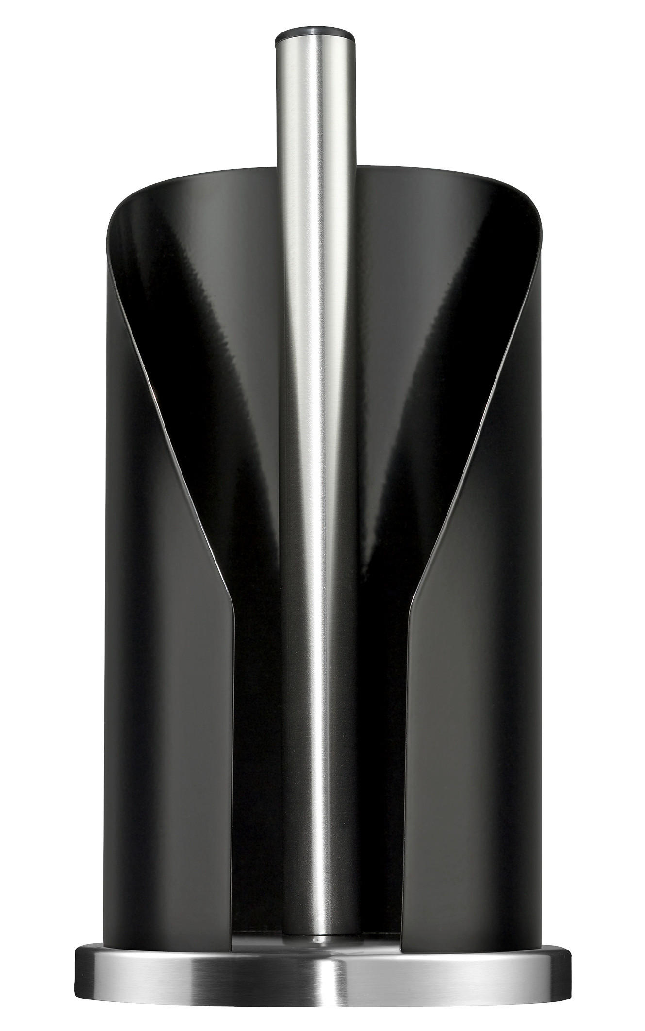 KÜCHENROLLENHALTER - Edelstahlfarben/Schwarz, Basics, Metall (15,5/30cm) - Wesco
