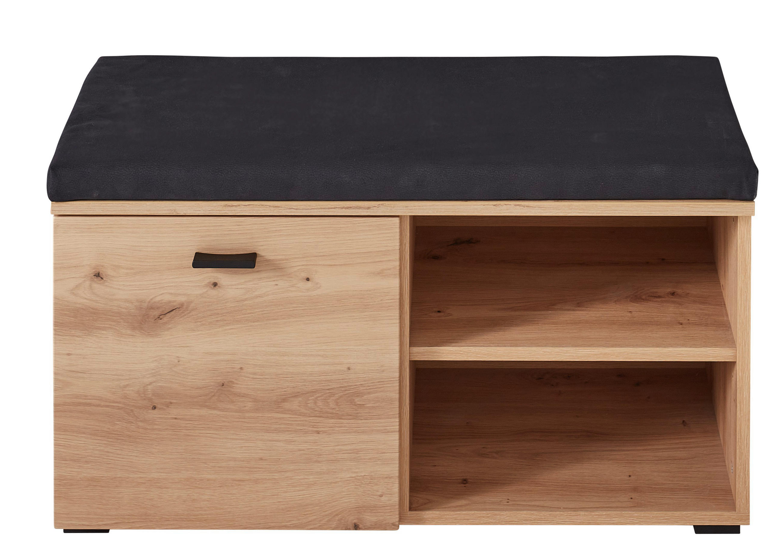 GARDEROBENBANK  in 84/47,2/37,4 cm  - Schwarz/Eiche Artisan, Design, Holzwerkstoff/Kunststoff (84/47,2/37,4cm) - Voleo