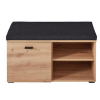 KLUPA ZA PREDSOBLJE  hrast Artisan  drvni materijal  - hrast Artisan/crna, Design, drvni materijal/metal (84/47,2/37,4cm) - Voleo