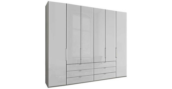 FALTTÜRENSCHRANK 250/216/58 cm 6-türig  - Chromfarben/Weiß, KONVENTIONELL, Glas/Holzwerkstoff (250/216/58cm) - Dieter Knoll