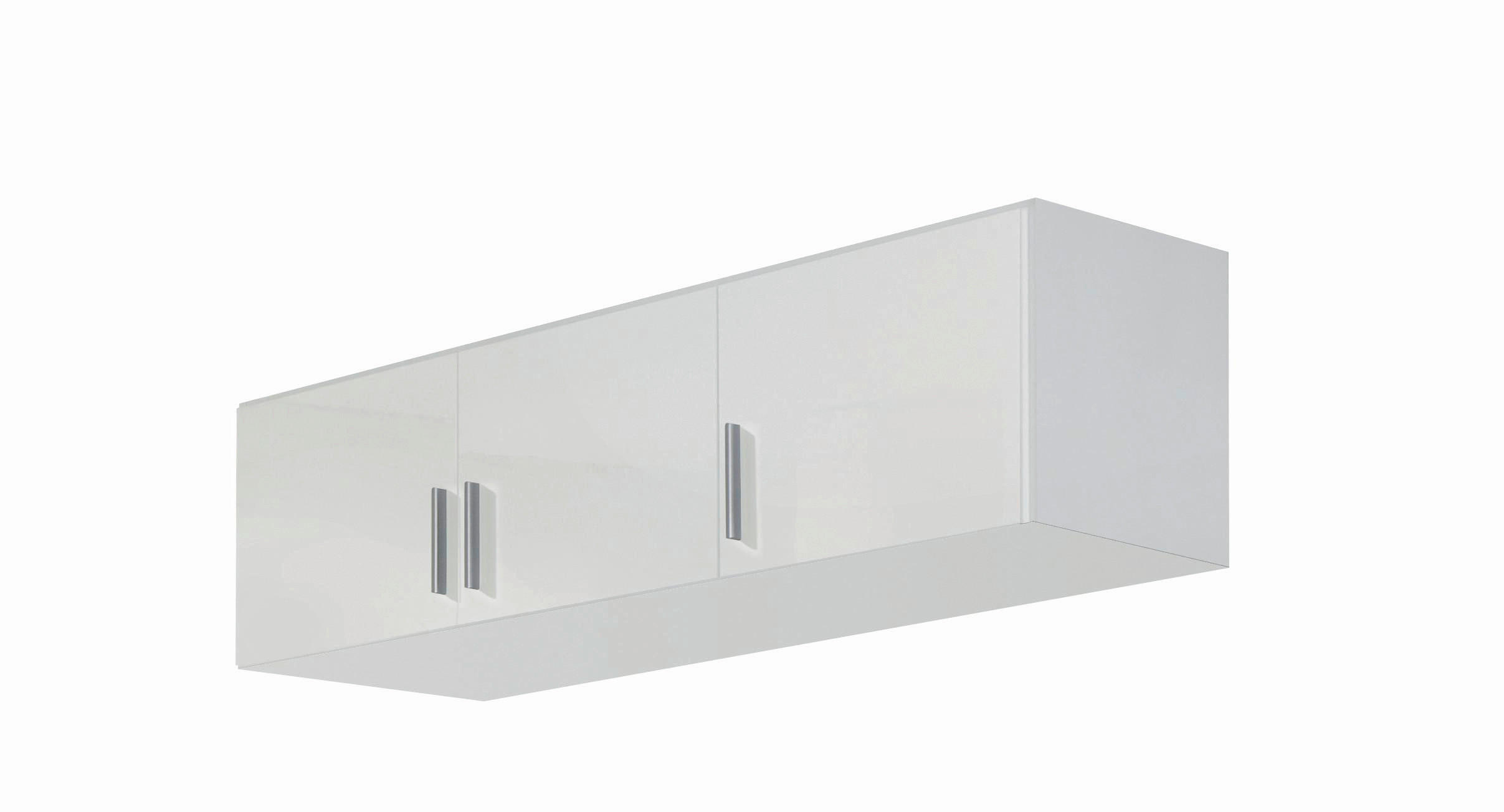 ÖVERSKÅP 136/39/54 cm  - vit/aluminiumfärg, Design, trämaterial/plast (136/39/54cm) - Carryhome