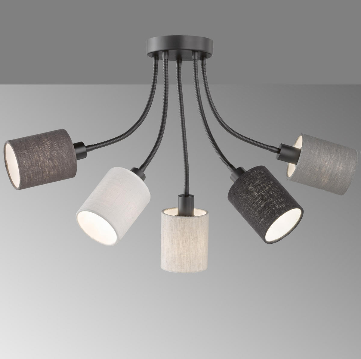 DECKENLEUCHTE  60,00/35 cm    - Sandfarben/Weiss, Design, Textil/Metall (60,00/35cm) - Fischer & Honsel